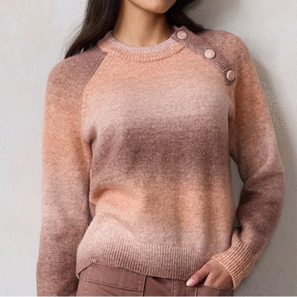 Gradient Button-Detail Sweater